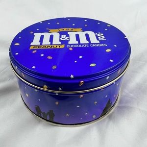 M&Ms Peanut Starry Night Tin Canister Blue 1988